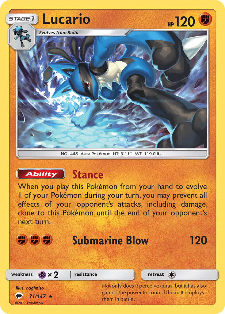 Lucario (71/147) [Sun & Moon: Burning Shadows] | Clutch Gaming