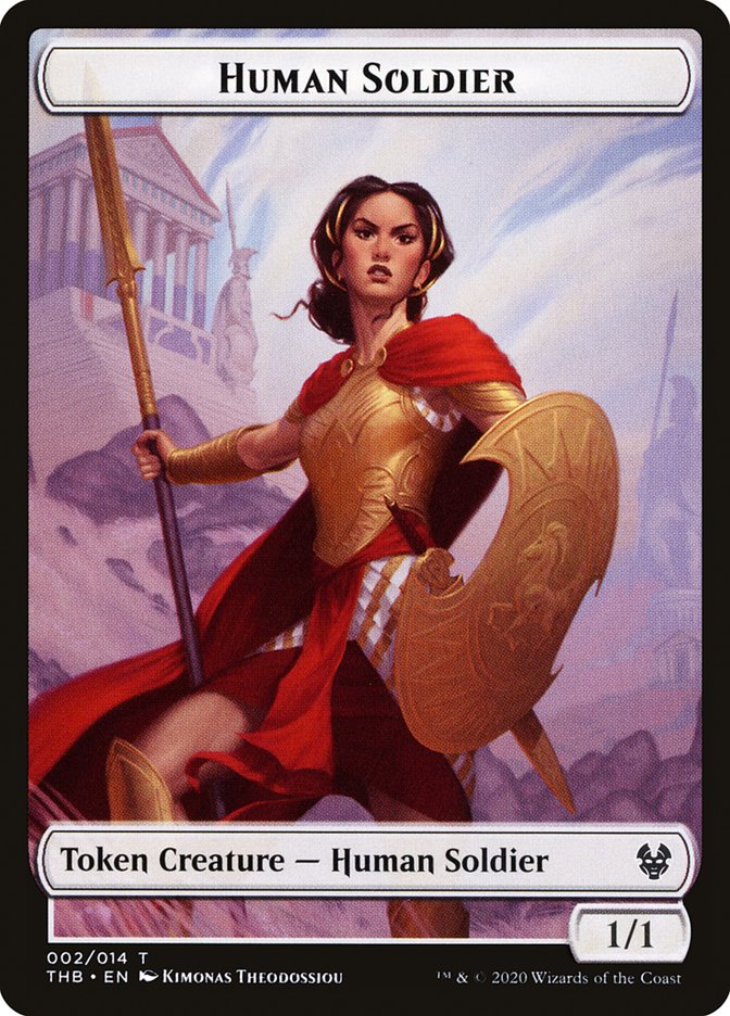 Goat // Human Soldier Double-Sided Token [Theros Beyond Death Tokens] | Clutch Gaming