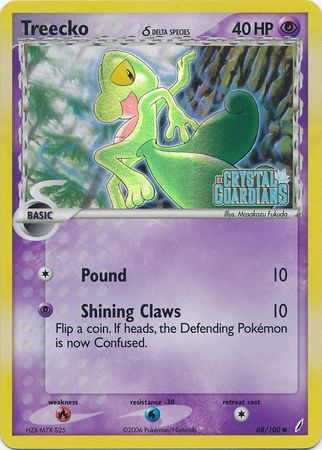 Treecko (68/100) (Delta Species) (Stamped) [EX: Crystal Guardians] | Clutch Gaming