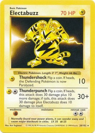 Electabuzz (20/102) [Base Set Shadowless Unlimited] | Clutch Gaming