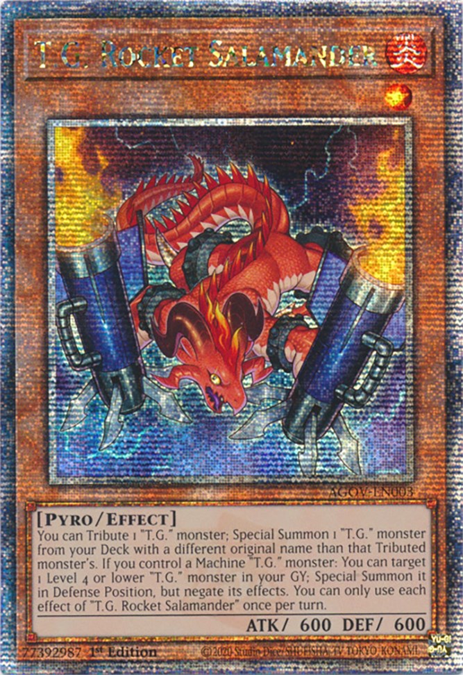 T.G. Rocket Salamander (Quarter Century Secret Rare) [AGOV-EN003] Quarter Century Secret Rare | Clutch Gaming