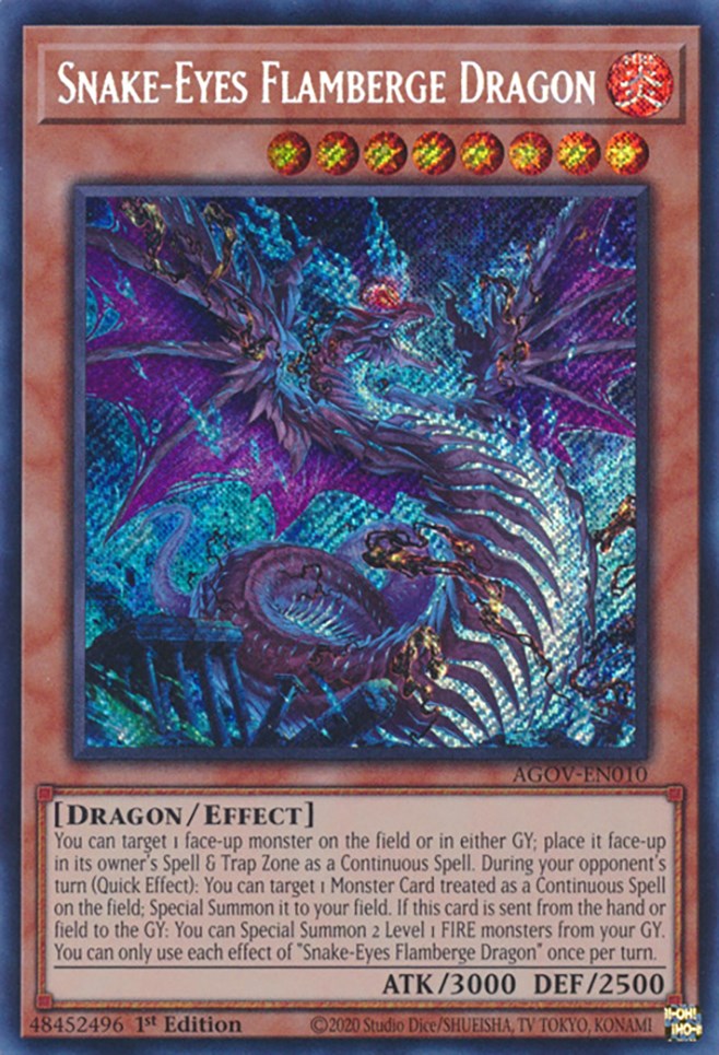 Snake-Eyes Flamberge Dragon [AGOV-EN010] Secret Rare | Clutch Gaming