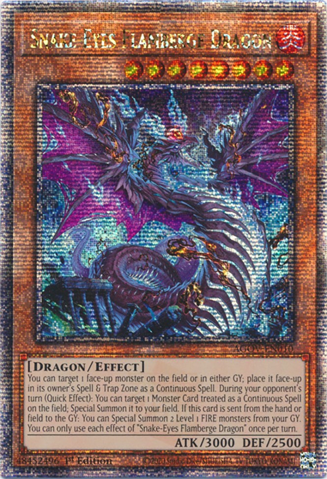 Snake-Eyes Flamberge Dragon (Quarter Century Secret Rare) [AGOV-EN010] Quarter Century Secret Rare | Clutch Gaming