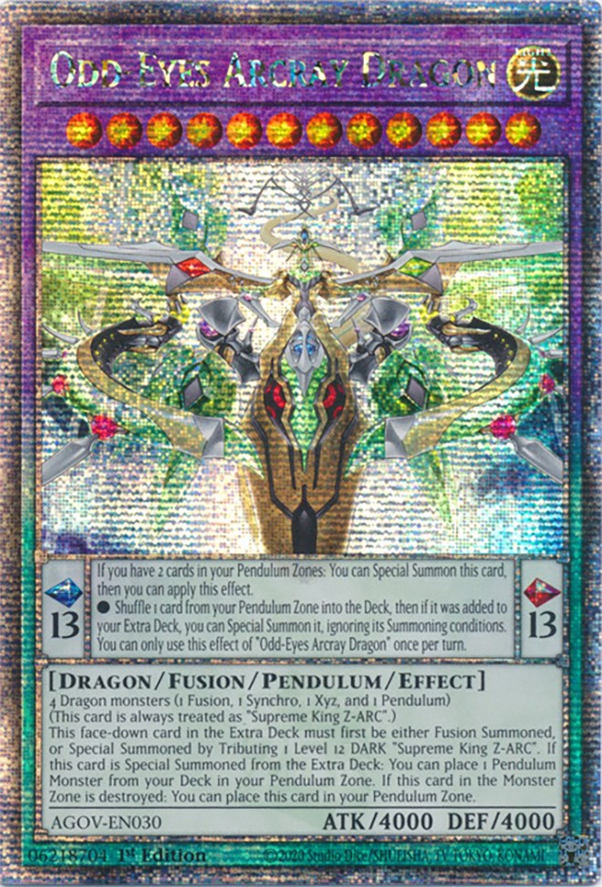 Odd-Eyes Arcray Dragon (Quarter Century Secret Rare) [AGOV-EN030] Quarter Century Secret Rare | Clutch Gaming