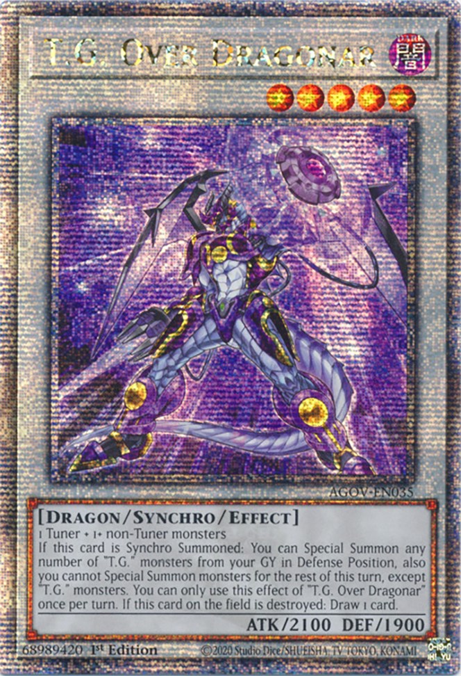 T.G. Over Dragonar (Quarter Century Secret Rare) [AGOV-EN035] Quarter Century Secret Rare | Clutch Gaming