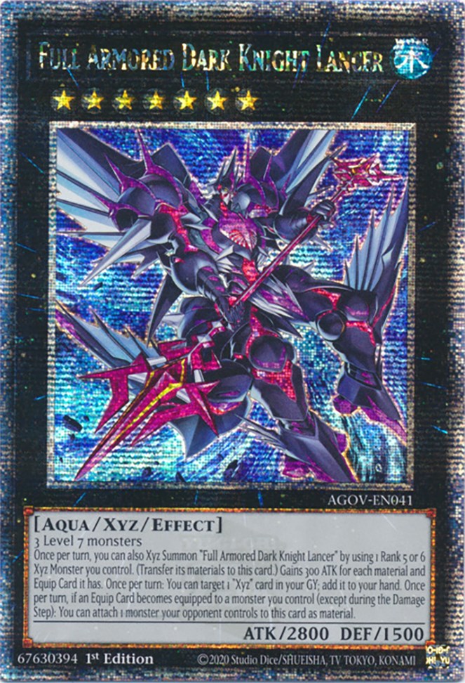 Full Armored Dark Knight Lancer (Quarter Century Secret Rare) [AGOV-EN041] Quarter Century Secret Rare | Clutch Gaming