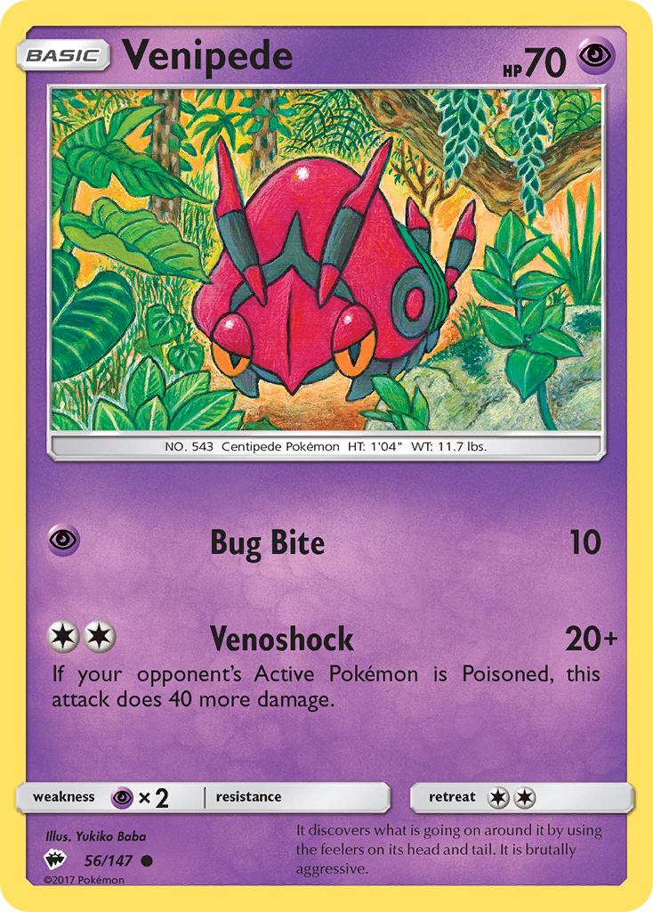 Venipede (56/147) [Sun & Moon: Burning Shadows] | Clutch Gaming
