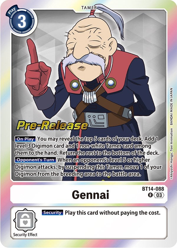 Gennai [BT14-088] [Blast Ace Pre-Release Cards] | Clutch Gaming