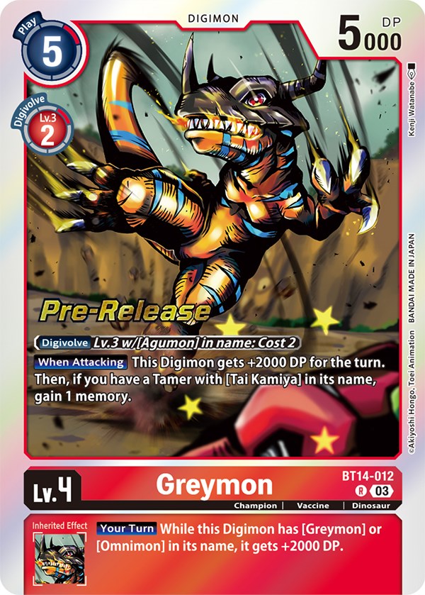 Greymon [BT14-012] [Blast Ace Pre-Release Cards] | Clutch Gaming