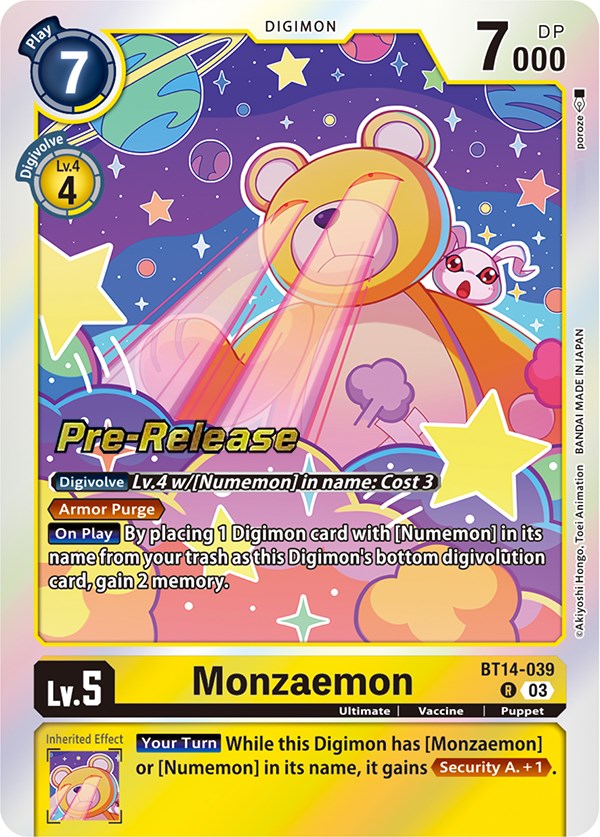 Monzaemon [BT14-039] [Blast Ace Pre-Release Cards] | Clutch Gaming