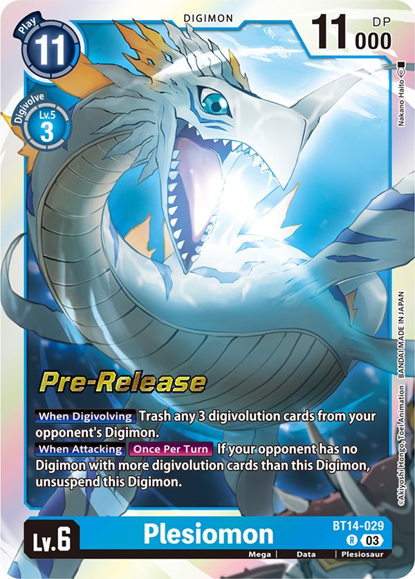 Plesiomon [BT14-029] [Blast Ace Pre-Release Cards] | Clutch Gaming