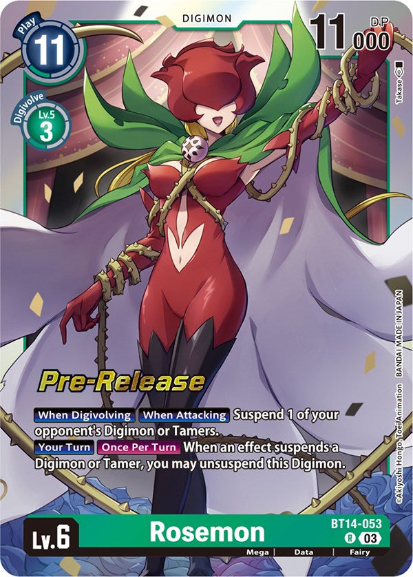 Rosemon [BT14-053] [Blast Ace Pre-Release Cards] | Clutch Gaming