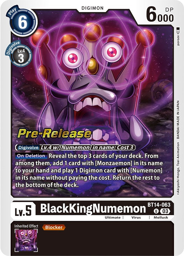 BlackKingNumemon [BT14-063] [Blast Ace Pre-Release Cards] | Clutch Gaming