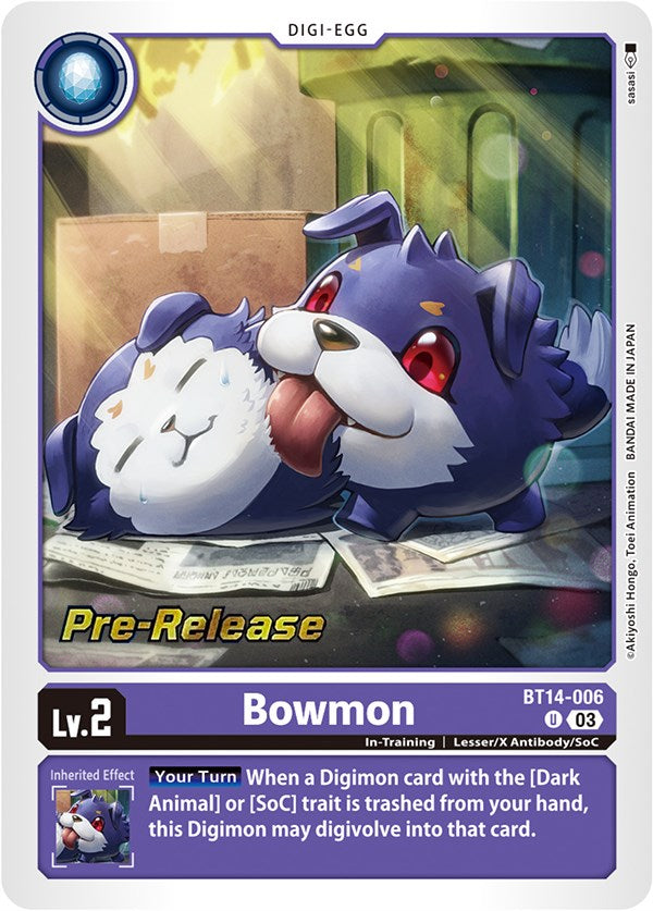 Bowmon [BT14-006] [Blast Ace Pre-Release Cards] | Clutch Gaming