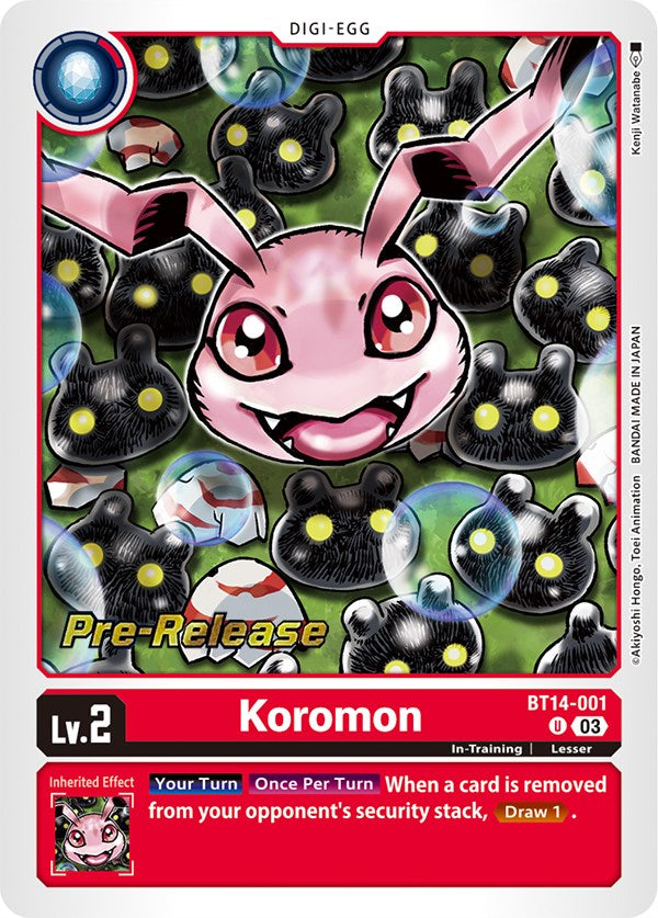 Koromon [BT14-001] [Blast Ace Pre-Release Cards] | Clutch Gaming