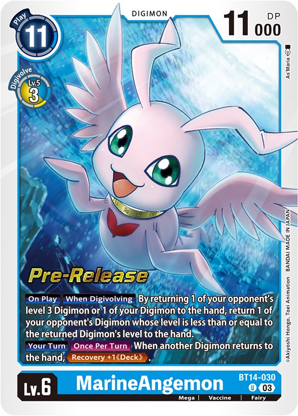 MarineAngemon [BT14-030] [Blast Ace Pre-Release Cards] | Clutch Gaming