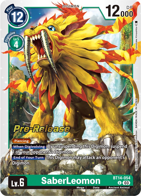 SaberLeomon [BT14-054] [Blast Ace Pre-Release Cards] | Clutch Gaming