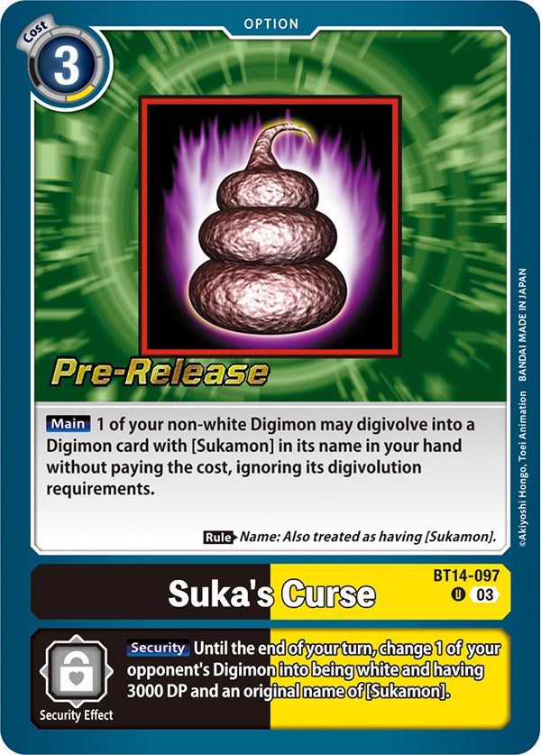 Suka's Curse [BT14-097] [Blast Ace Pre-Release Cards] | Clutch Gaming