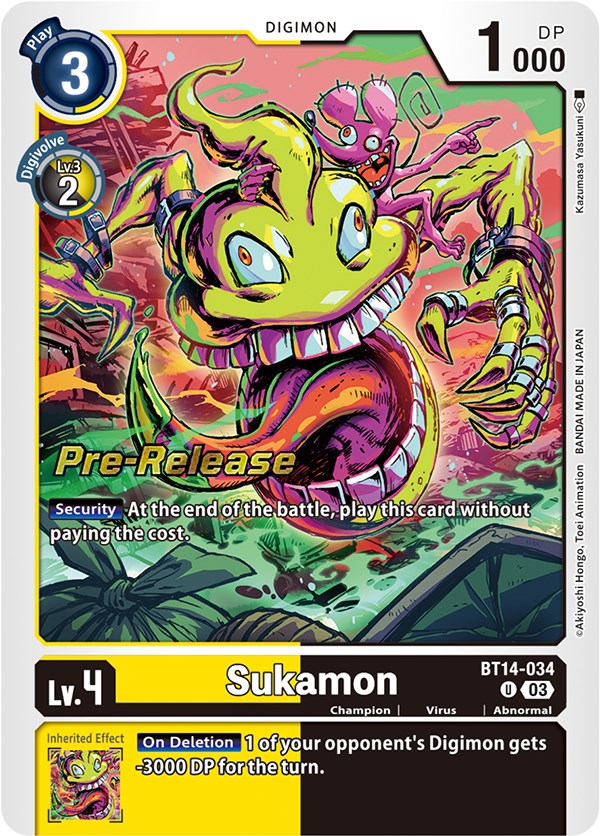 Sukamon [BT14-034] [Blast Ace Pre-Release Cards] | Clutch Gaming