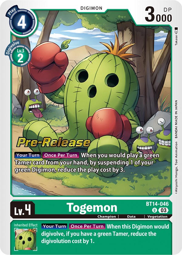 Togemon [BT14-046] [Blast Ace Pre-Release Cards] | Clutch Gaming