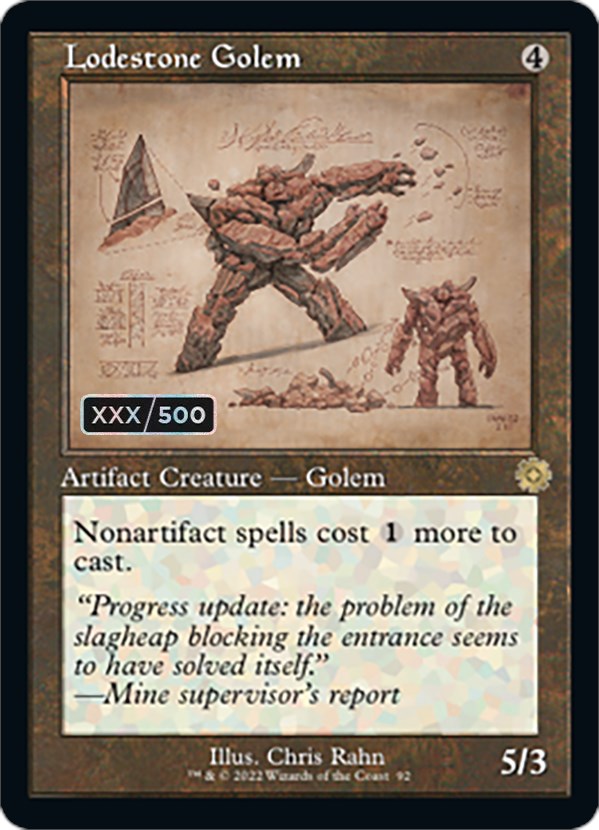 Lodestone Golem (Retro Schematic) (Serial Numbered) [The Brothers' War Retro Artifacts] | Clutch Gaming