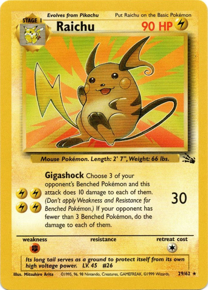 Raichu (29/62) [Fossil Unlimited] | Clutch Gaming