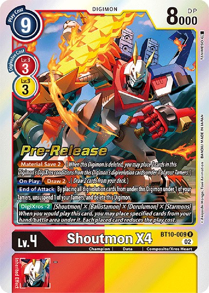 Shoutmon X4 [BT10-009] [Xros Encounter Pre-Release Cards] | Clutch Gaming