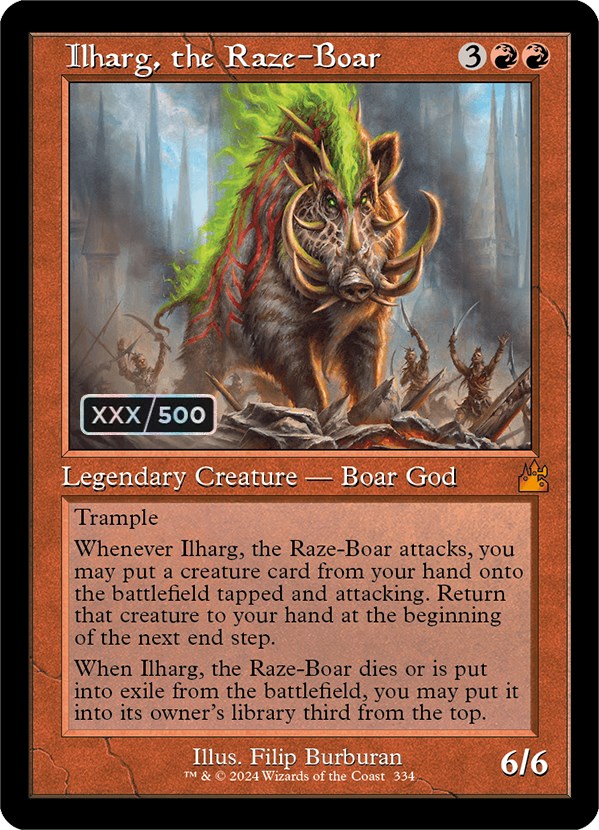 Ilharg, the Raze-Boar (Retro) (Serialized) [Ravnica Remastered] | Clutch Gaming