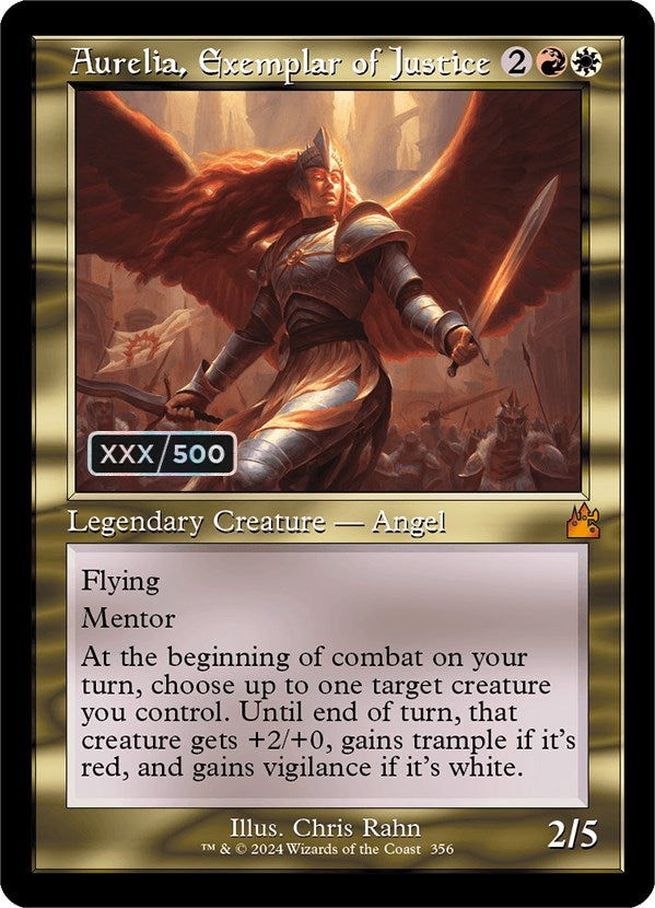 Aurelia, Exemplar of Justice (Retro) (Serialized) [Ravnica Remastered] | Clutch Gaming