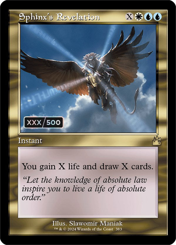 Sphinx's Revelation (Retro) (Serialized) [Ravnica Remastered] | Clutch Gaming