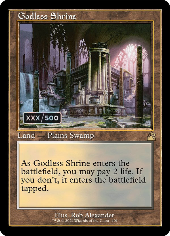 Godless Shrine (Retro) (Serialized) [Ravnica Remastered] | Clutch Gaming