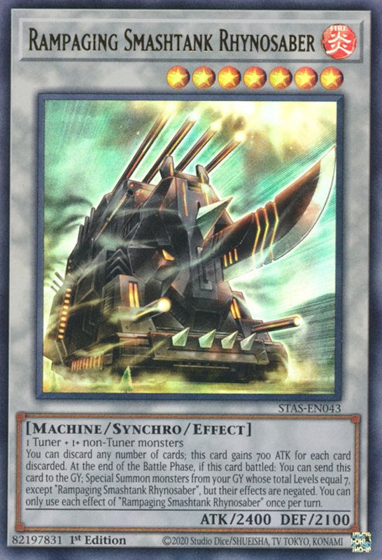 Rampaging Smashtank Rhynosaber [STAS-EN043] Ultra Rare | Clutch Gaming