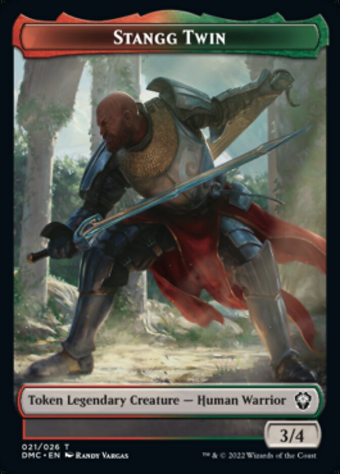 Soldier // Stangg Twin Double-Sided Token [Dominaria United Tokens] | Clutch Gaming