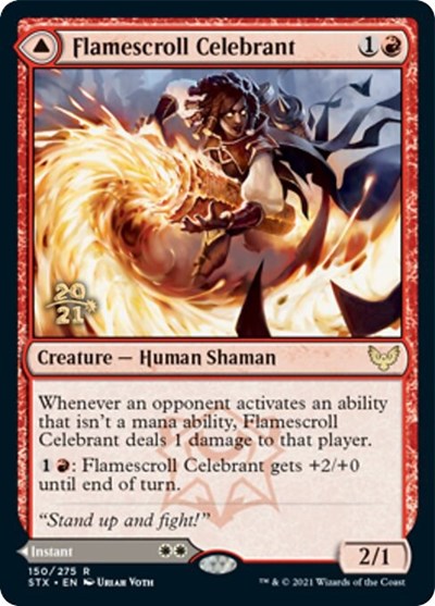 Flamescroll Celebrant // Revel in Silence [Strixhaven: School of Mages Prerelease Promos] | Clutch Gaming