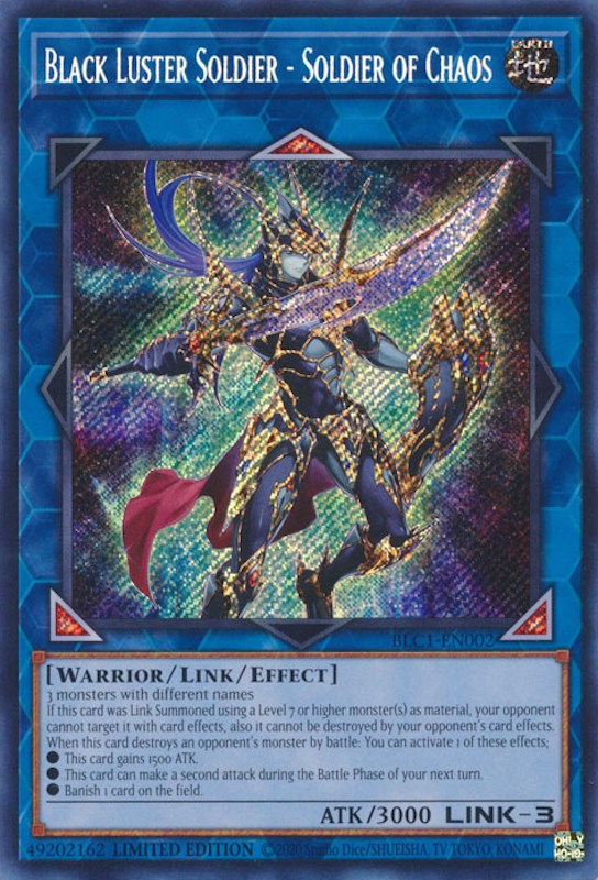 Black Luster Soldier - Soldier of Chaos [BLC1-EN002] Secret Rare | Clutch Gaming