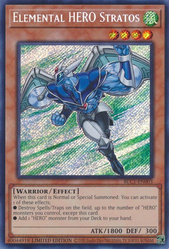 Elemental HERO Stratos [BLC1-EN003] Secret Rare | Clutch Gaming