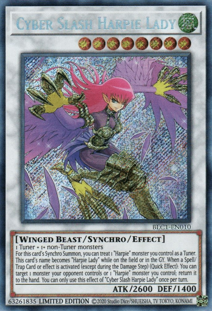 Cyber Slash Harpie Lady [BLC1-EN010] Secret Rare | Clutch Gaming