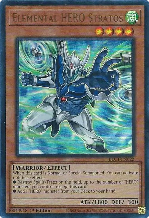 Elemental HERO Stratos (Alternate Art) [BLC1-EN022] Ultra Rare | Clutch Gaming