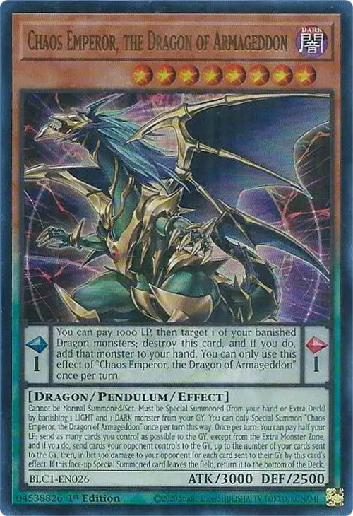 Chaos Emperor, the Dragon of Armageddon [BLC1-EN026] Ultra Rare | Clutch Gaming