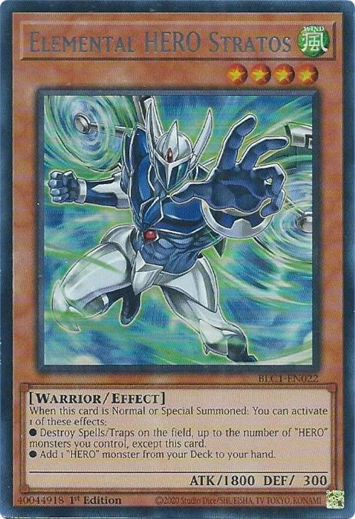 Elemental HERO Stratos (Alternate Art) (Silver) [BLC1-EN022] Ultra Rare | Clutch Gaming