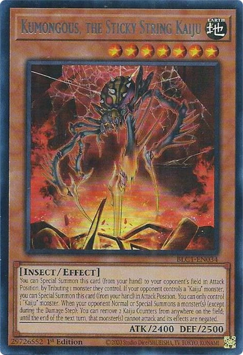 Kumongous, the Sticky String Kaiju (Silver) [BLC1-EN034] Ultra Rare | Clutch Gaming