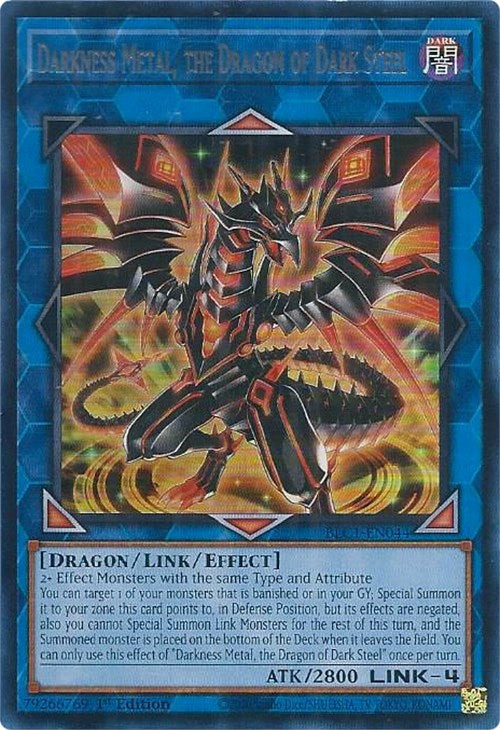 Darkness Metal, the Dragon of Dark Steel (Silver) [BLC1-EN044] Ultra Rare | Clutch Gaming