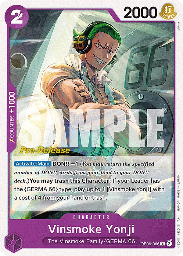 Vinsmoke Yonji [Wings of the Captain Pre-Release Cards] | Clutch Gaming