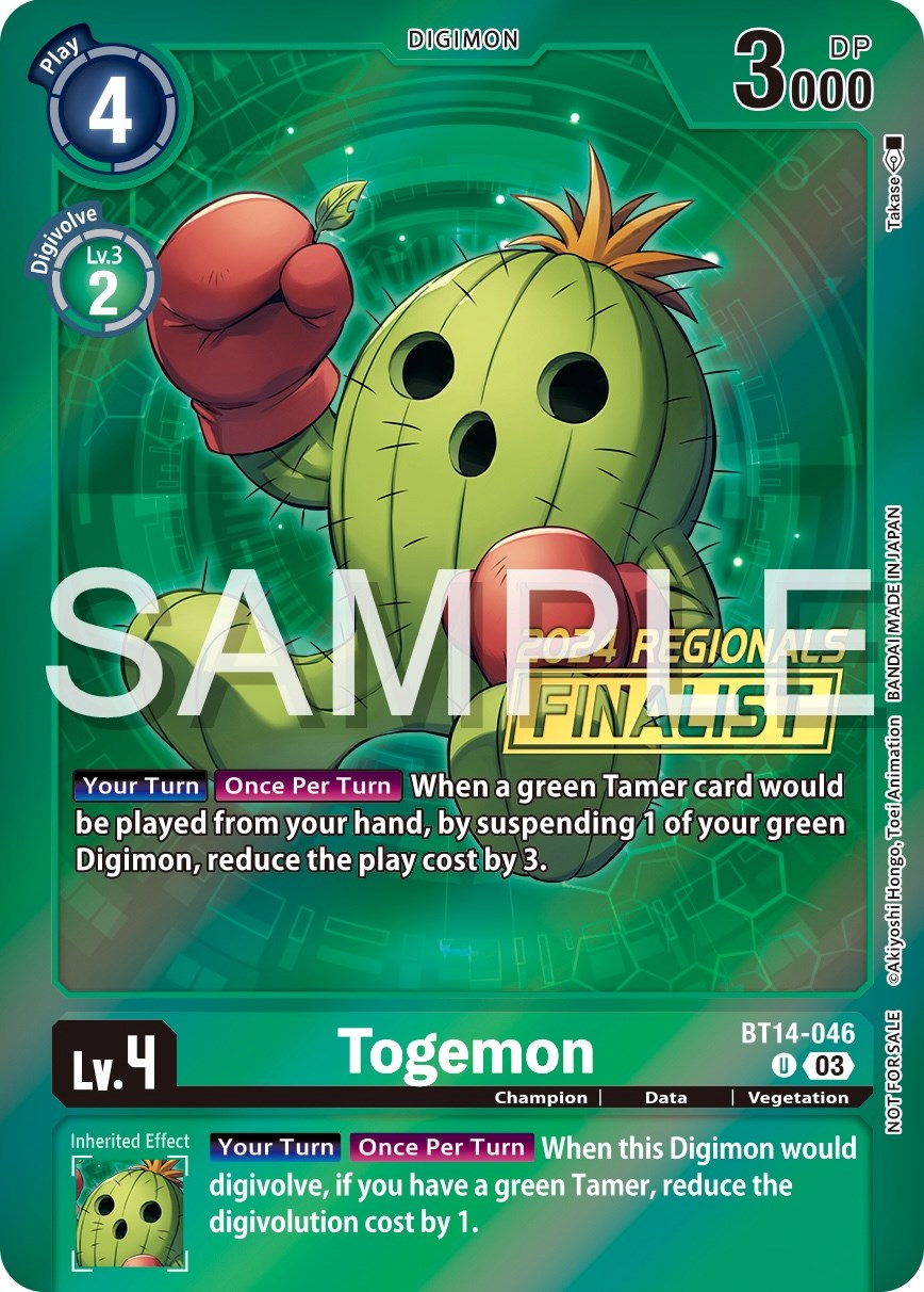 Togemon [BT14-046] (2024 Regionals Finalist) [Blast Ace Promos] | Clutch Gaming