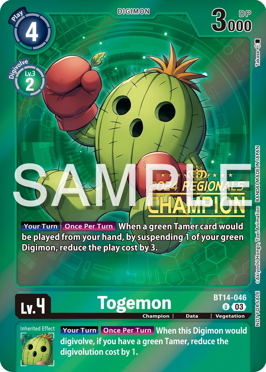 Togemon [BT14-046] (2024 Regionals Champion) [Blast Ace Promos] | Clutch Gaming