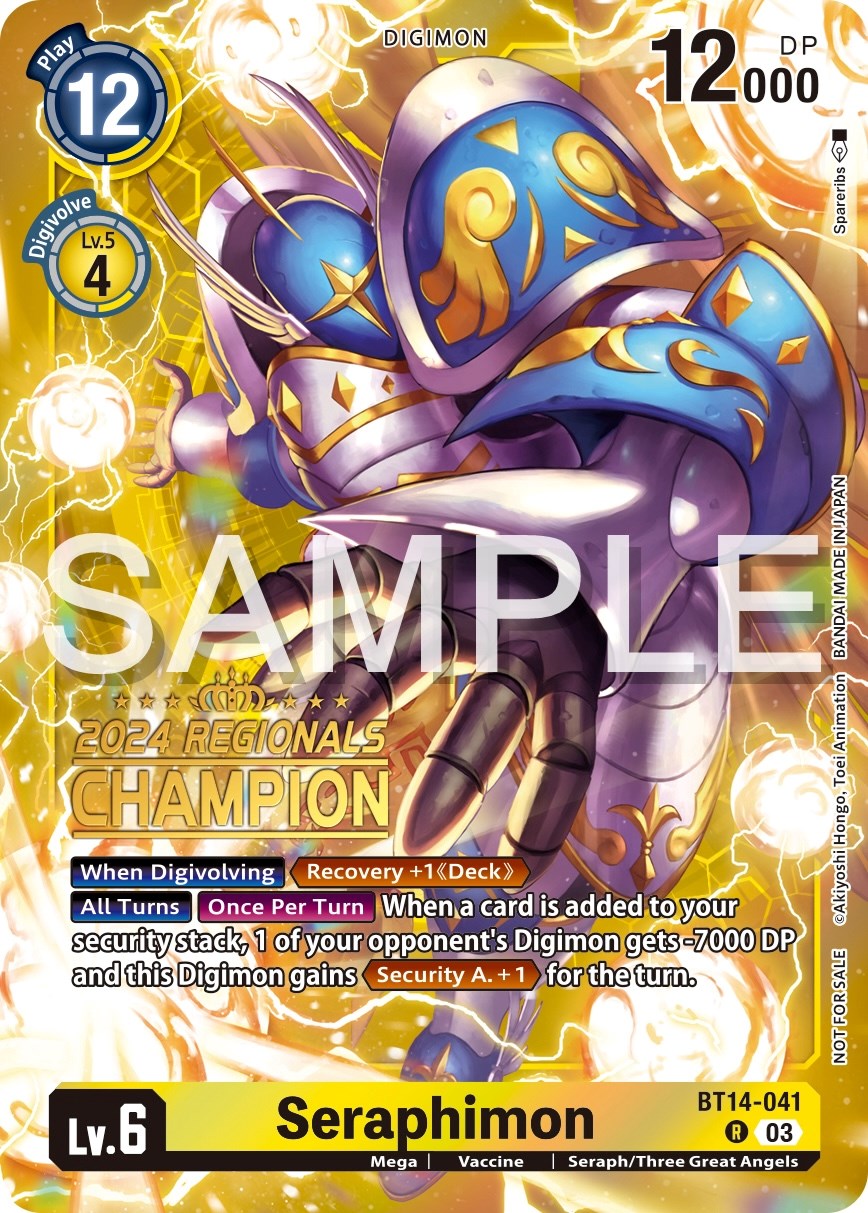 Seraphimon [BT14-041] (2024 Regionals Champion) [Blast Ace Promos] | Clutch Gaming