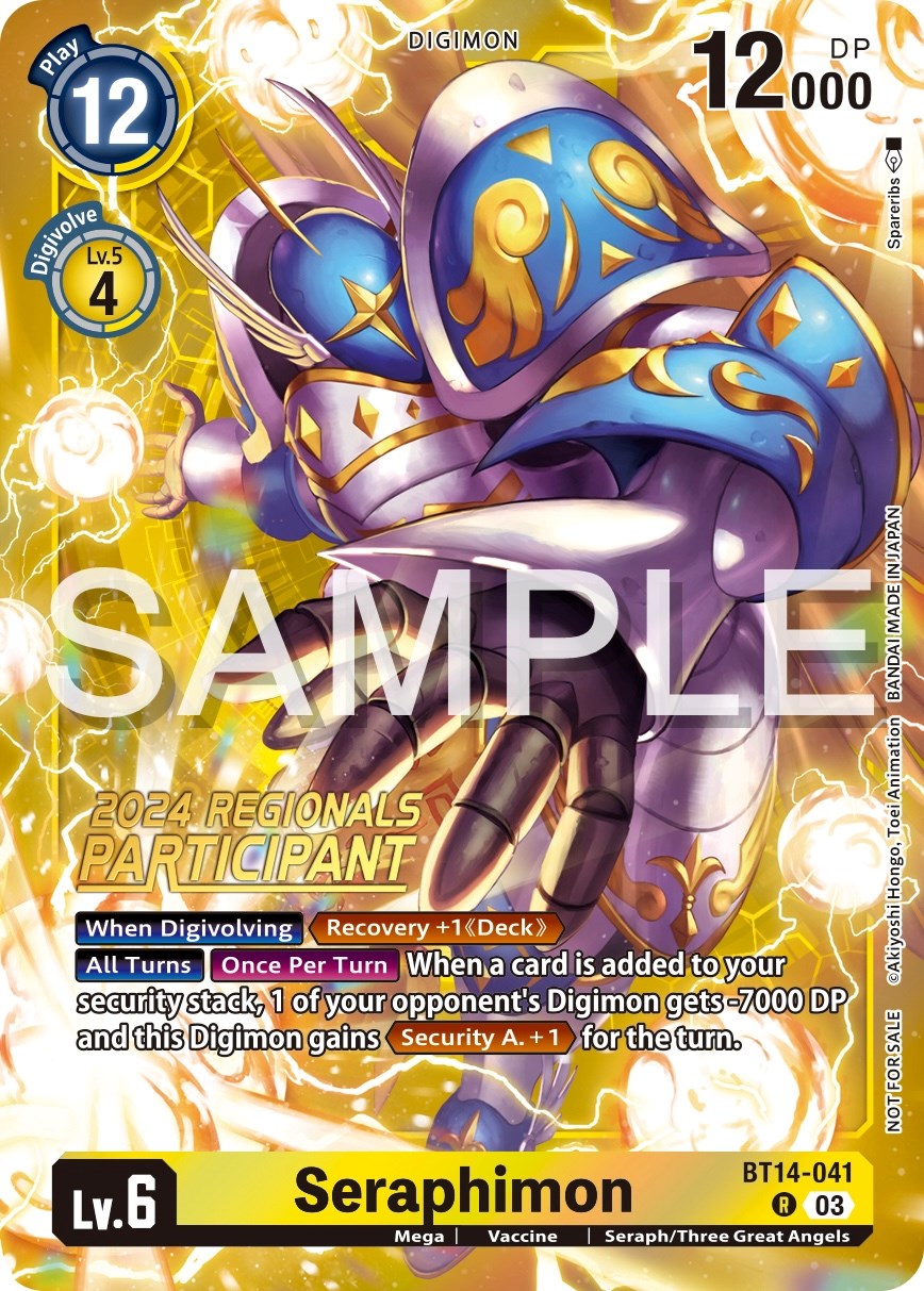 Seraphimon [BT14-041] (2024 Regionals Participant) [Blast Ace Promos] | Clutch Gaming