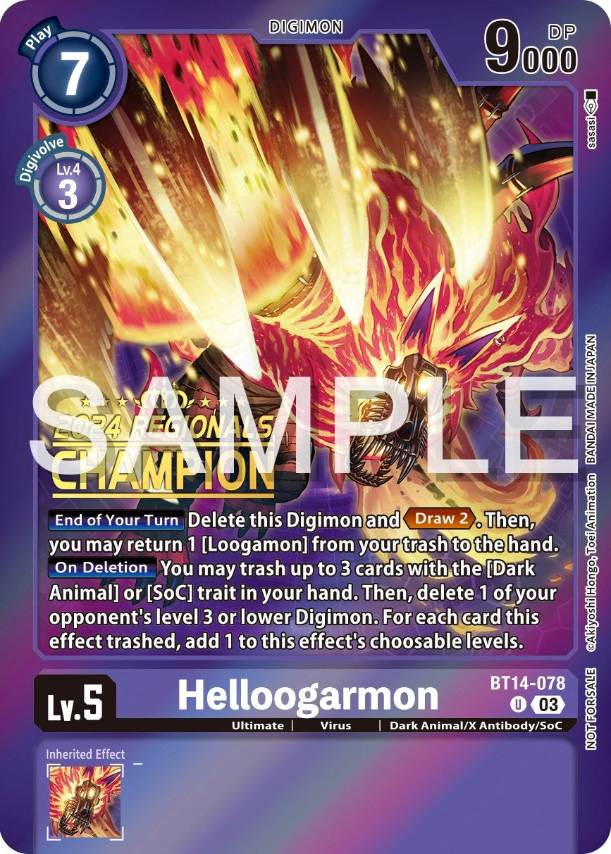 Helloogarmon [BT14-078] (2024 Regionals Champion) [Blast Ace Promos] | Clutch Gaming