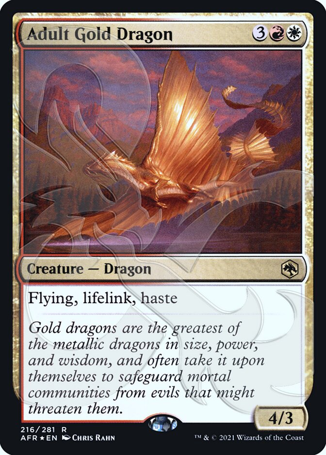 Adult Gold Dragon (Ampersand Promo) [Dungeons & Dragons: Adventures in the Forgotten Realms Promos] | Clutch Gaming