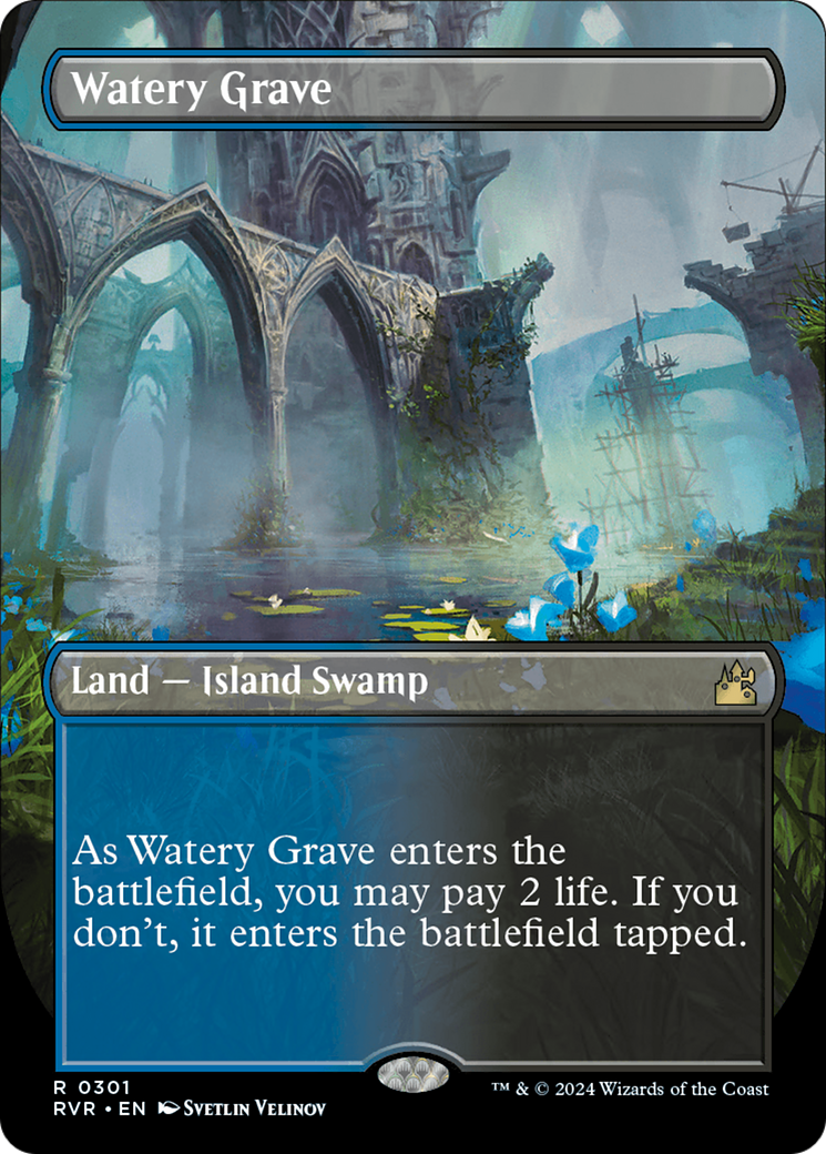 Watery Grave (Borderless) [Ravnica Remastered] | Clutch Gaming